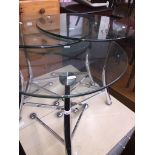 Five matching glass and chromed side tables Catalogue only, live bidding available via our