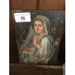 Small oil on board depicting lady. Catalogue only, live bidding available via our webiste. If you