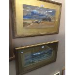 Two landscape watercolours The-saleroom.com showing catalogue only, live bidding available via our