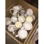 Box of commemorative mugs The-saleroom.com showing catalogue only, live bidding available via our