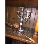 A continental novelty pipe and a silver plated candelabra. The-saleroom.com showing catalogue