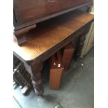 Oak bulbous leg table The-saleroom.com showing catalogue only, live bidding available via our