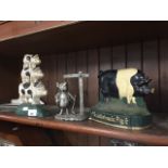 Three cast animal figures The-saleroom.com showing catalogue only, live bidding available via our
