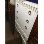 Two white chests of three drawers The-saleroom.com showing catalogue only, live bidding available