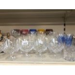 Selection of glasses inc. five coloured hock glasses The-saleroom.com showing catalogue only, live