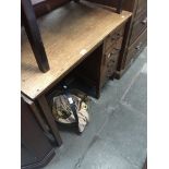 Single pedestal oak 1920s desk The-saleroom.com showing catalogue only, live bidding available via