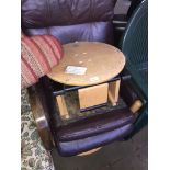 A leather swivel chair and stool The-saleroom.com showing catalogue only, live bidding available via