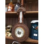 A wood cased Barometer The-saleroom.com showing catalogue only, live bidding available via our