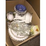 Box of china and glass The-saleroom.com showing catalogue only, live bidding available via our