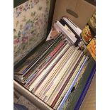 A box of LPs, few books, pictures, etc. The-saleroom.com showing catalogue only, live bidding