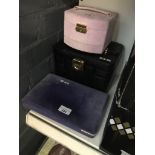 Three empty jewellery cases The-saleroom.com showing catalogue only, live bidding available via