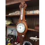 An Oak cased barometer The-saleroom.com showing catalogue only, live bidding available via our