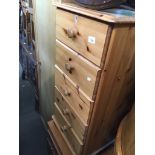 Narrow modern pine bedside chest of drawers The-saleroom.com showing catalogue only, live bidding
