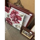 Various pictures and a mirror The-saleroom.com showing catalogue only, live bidding available via