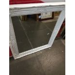 White framed mirror The-saleroom.com showing catalogue only, live bidding available via our website.