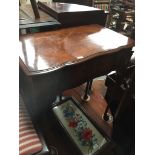 A 1930s walnut hall table with drawer on cabriole legs The-saleroom.com showing catalogue only, live