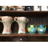Pair of Arthur Wood vases and a pair of Wadeheath vases The-saleroom.com showing catalogue only,
