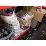 Various mixed items including, ceramics, artificial flowers, cutlery, dancing shoes, electrical