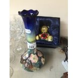 Old Tupton ware boxed teddy and vase The-saleroom.com showing catalogue only, live bidding available