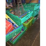 7 crates of misc items to include petrol can, spirit levels, electronic igniters, wire frames,