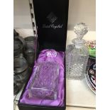 A boxed Edinburgh cut glass decanter and another The-saleroom.com showing catalogue only, live