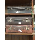 3 small vintage suitcases The-saleroom.com showing catalogue only, live bidding available via our