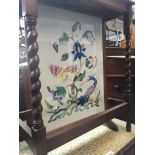 Embroidered fire screen The-saleroom.com showing catalogue only, live bidding available via our