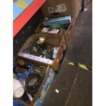 4 boxes of misc kitchen and household items, pottery, glass, ornaments, etc. The-saleroom.com