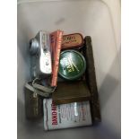 A collection of tins, a digital Nikon Coolpix camera, a razor, etc. The-saleroom.com showing