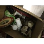 Box of pottery The-saleroom.com showing catalogue only, live bidding available via our website. If
