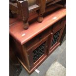 Rustic cabinet with metal grille The-saleroom.com showing catalogue only, live bidding available via