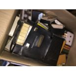 A box of music cassettes etc The-saleroom.com showing catalogue only, live bidding available via our