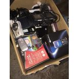 A box of mobile phones and electrical items The-saleroom.com showing catalogue only, live bidding