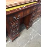 Small reproduction pedestal desk The-saleroom.com showing catalogue only, live bidding available via