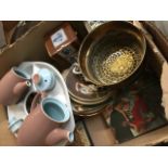 Box of pottery and misc. items The-saleroom.com showing catalogue only, live bidding available via