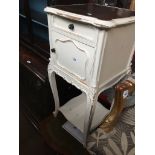 A French white painted pot cupboard The-saleroom.com showing catalogue only, live bidding