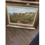 Hugo warren, African scene, oil on board, signed lower right, framed. The-saleroom.com showing