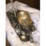 Bag of plated cutlery etc. The-saleroom.com showing catalogue only, live bidding available via our