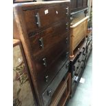 Oak chest of five drawers The-saleroom.com showing catalogue only, live bidding available via our