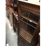 Linenfold panel oak corner cabinet The-saleroom.com showing catalogue only, live bidding available