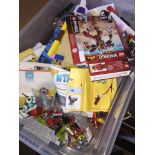 A large plastic box of Lego The-saleroom.com showing catalogue only, live bidding available via
