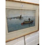 Richard Harry Carter 1840-1911. Fishing Boats off Plymouth. Watercolour The-saleroom.com showing