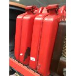 Two 20 litre petrol jerry cans The-saleroom.com showing catalogue only, live bidding available via
