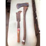 An Axe and a Machete The-saleroom.com showing catalogue only, live bidding available via our