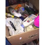 A box of household cleaning products The-saleroom.com showing catalogue only, live bidding available
