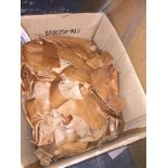 A box of leather offcuts The-saleroom.com showing catalogue only, live bidding available via our