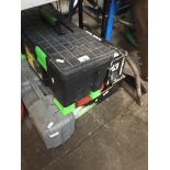 A 2T trolley jack, empty toolbox, a sledgehammer, a sander, socket set, etc. The-saleroom.com