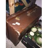 A vintage suitcase and a briefcase. The-saleroom.com showing catalogue only, live bidding