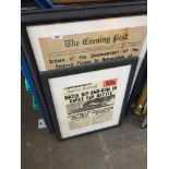WWII related ephemera regarding German occupation of Jersey and others, including framed newspaper