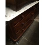 Victorian mahogany washstand with white marble top and tile back The-saleroom.com showing